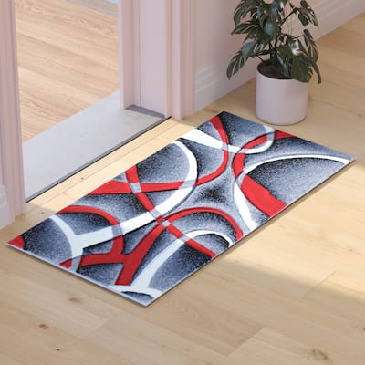 Modern Ribboned Design High-Low Pile Abstract Area Rug