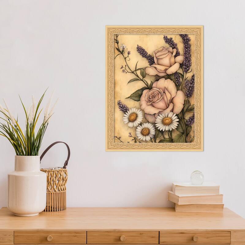 Soft Floral No. 2 by Tradelink inhouse artist Wood Framed Wall Art Print