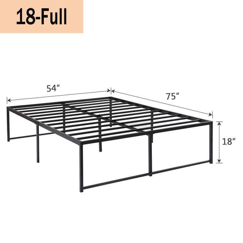 VECELO 14/16/18 inch Metal Platform Bed Frames Steel Slat,Mattress Foundation with Steel Slat Support/No Box Spring Needed