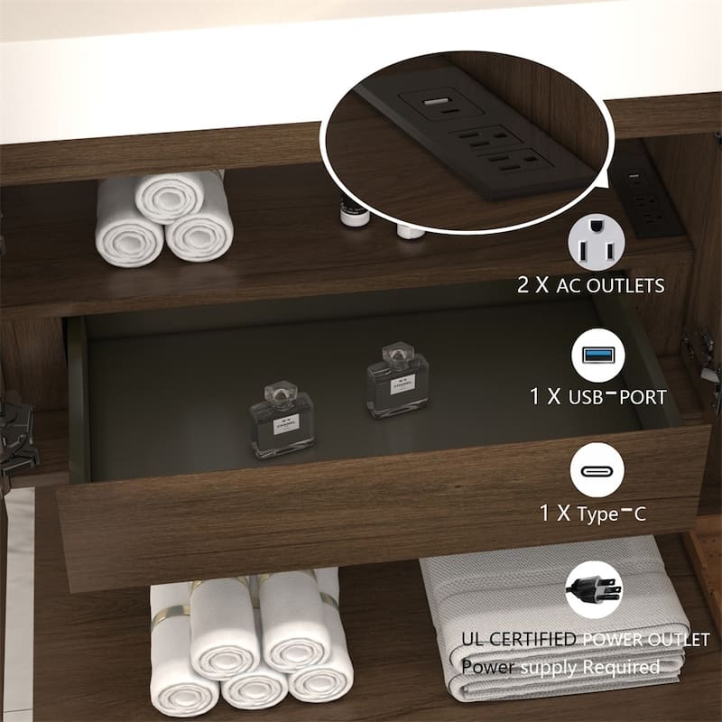 Milano 60" Freestanding Bathroom Vanity with Double White Acrylic Sink