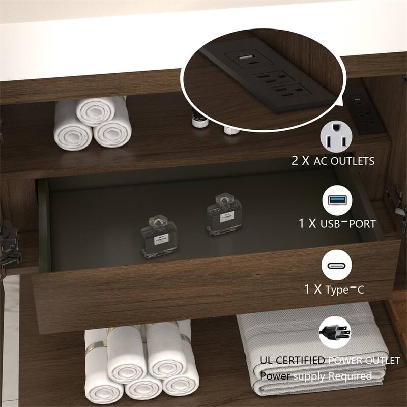 Milano 60" Freestanding Bathroom Vanity with Double White Acrylic Sink