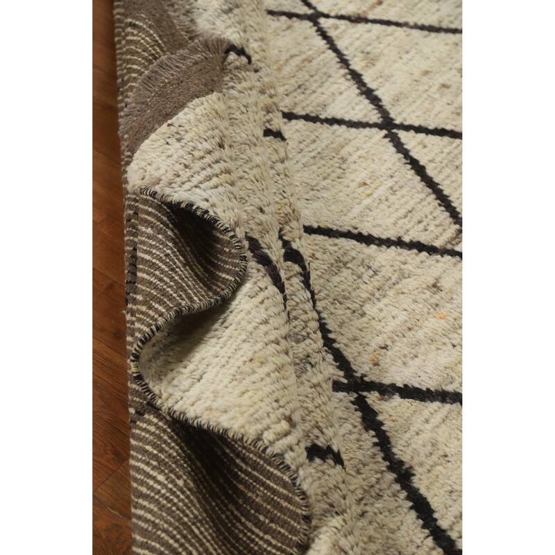 Trellis Moroccan Oriental Area Rug Handmade Wool Carpet - 6'7" x 10'0"