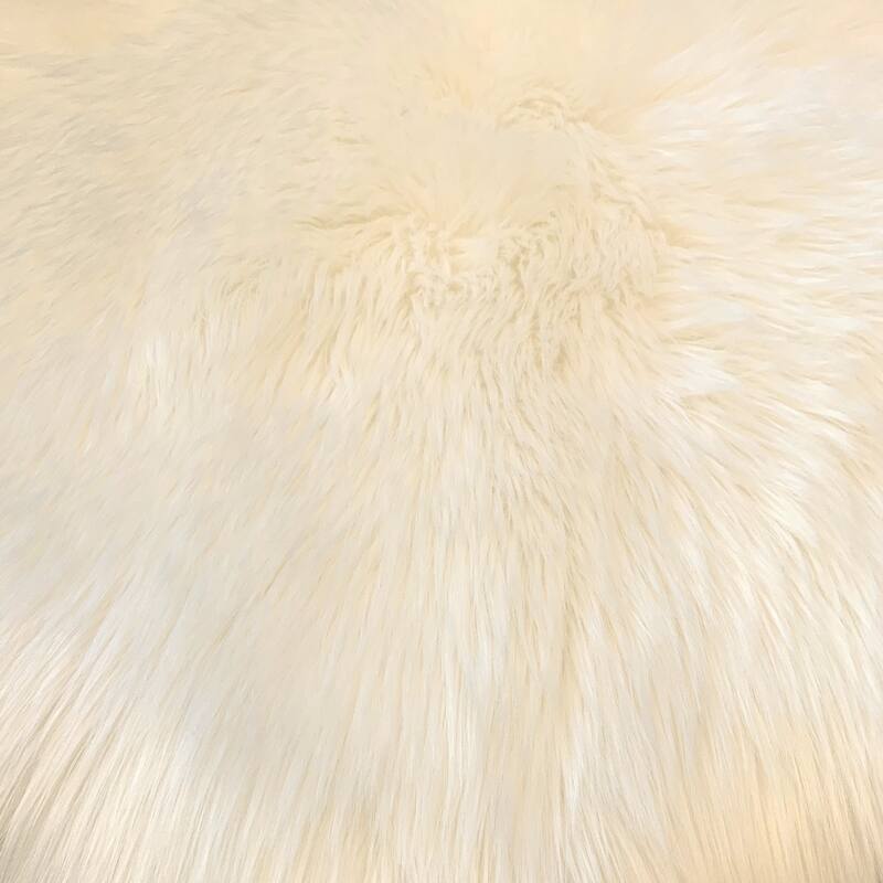 Dynasty Natural 4-Pelt Luxury Long Wool Sheepskin Shag Rug - 3' x 6'8" - Light Beige