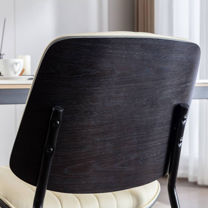 Dining Chairs Set of 2 Mid Century Modern Retro Faux Leather Chair - N/A