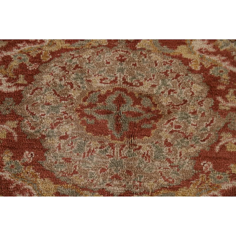 Vintage Vegetable Dye Oushak Turkish Area Rug Handmade Wool Carpet - 8'2"x 9'11"