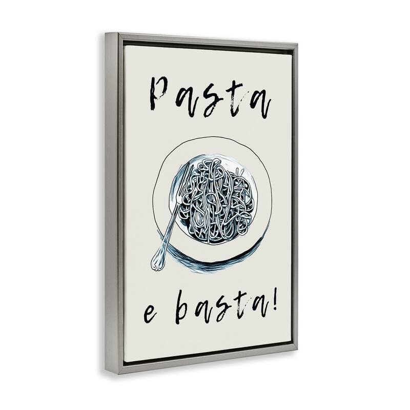 Stupell Pasta e Basta Meal Framed Floater Canvas Wall Art Design By Andreas Magnusson
