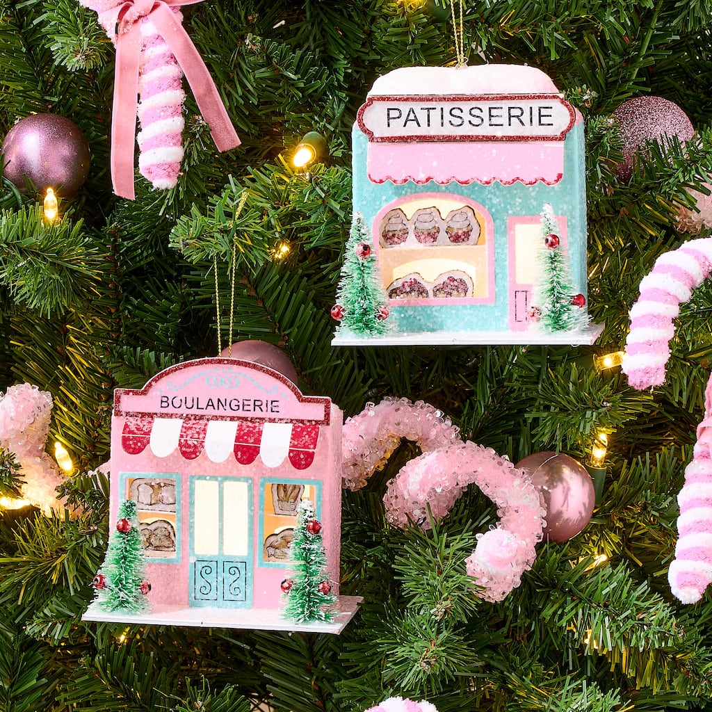 4.5" LED Cardboard Bakery Ornament Set of 2