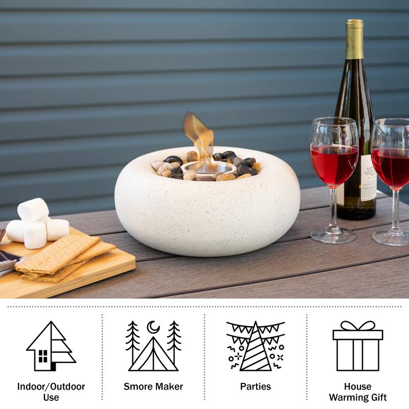 Pure Garden Bioethanol or Rubbing Alcohol Smokeless Tabletop Fire Pit
