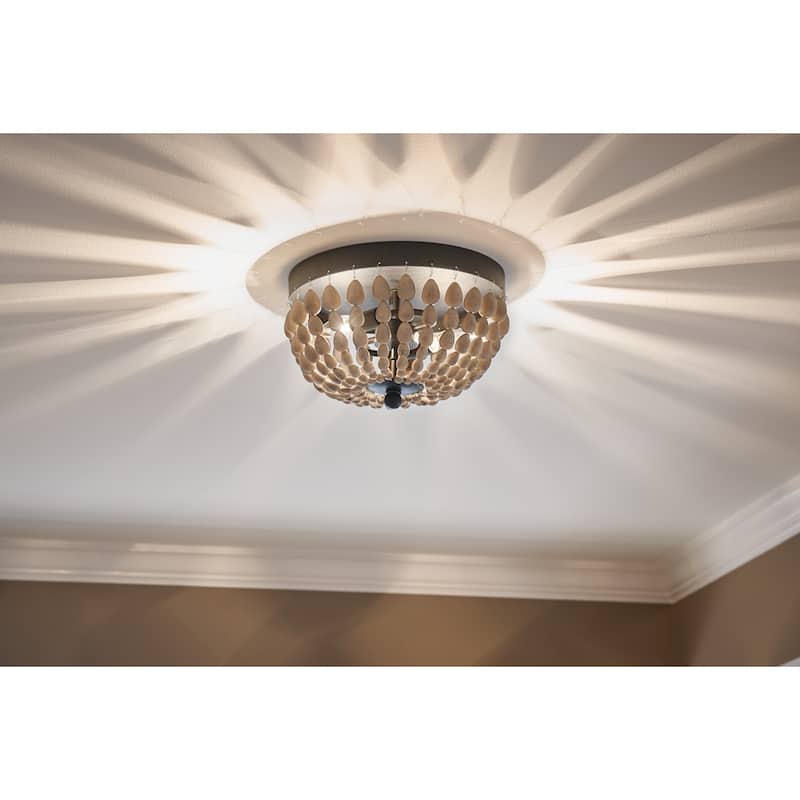 Kichler Lighting Coltyn 2-Light Anvil Iron Beaded Flush Mount Light