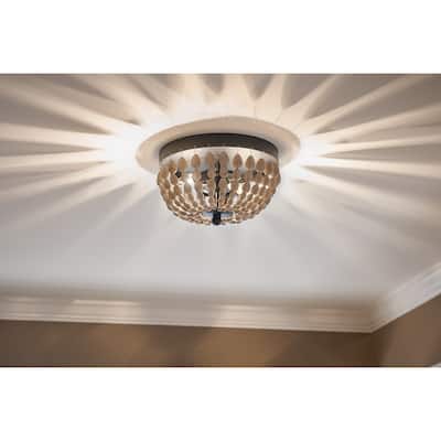 Kichler Lighting Coltyn 2-Light Anvil Iron Beaded Flush Mount Light