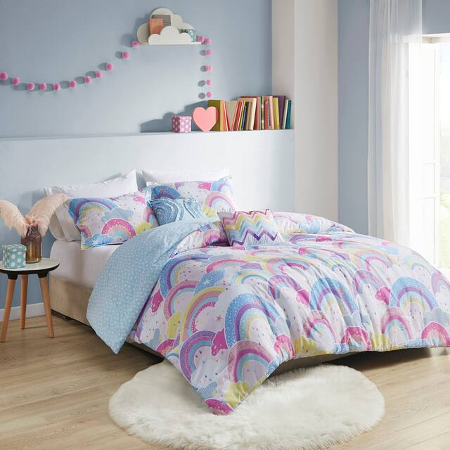 Lucy Printed Rainbow Cotton Reversible Comforter Set by Urban Habitat Kids