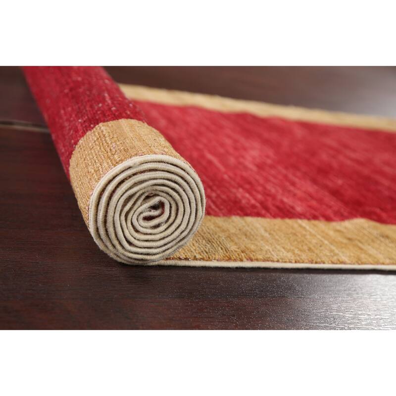 Oriental Gabbeh Kashkoli Wool Runner Rug Hand-knotted Hallway Carpet - 2'8" x 9'11"