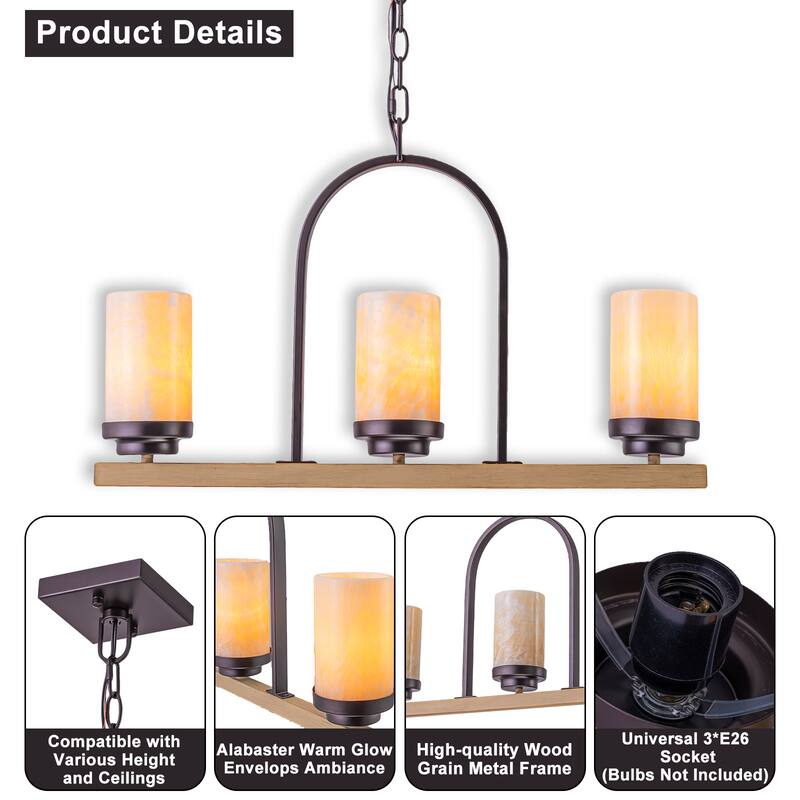 Retro Industrial Iron Pendant with Alabaster Candle Shade