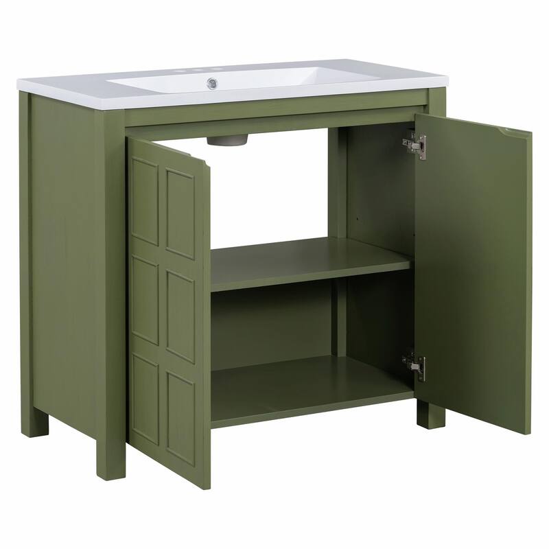 36" Bathroom Vanity Organizer with Sink - Combo Cabinet Set & Storage