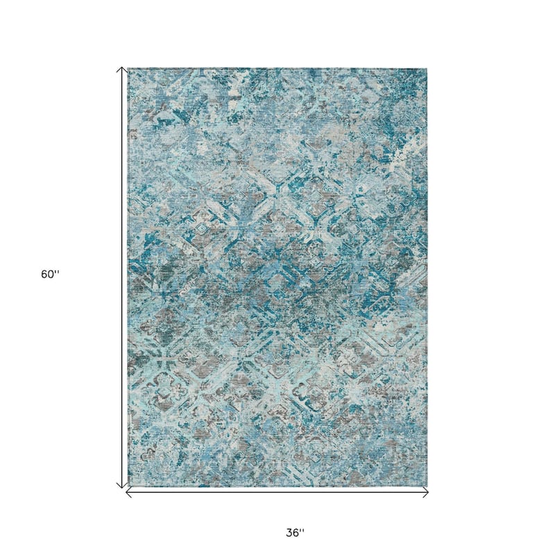 HomeRoots Geometric Transitional Rectangle Outdoor Rug