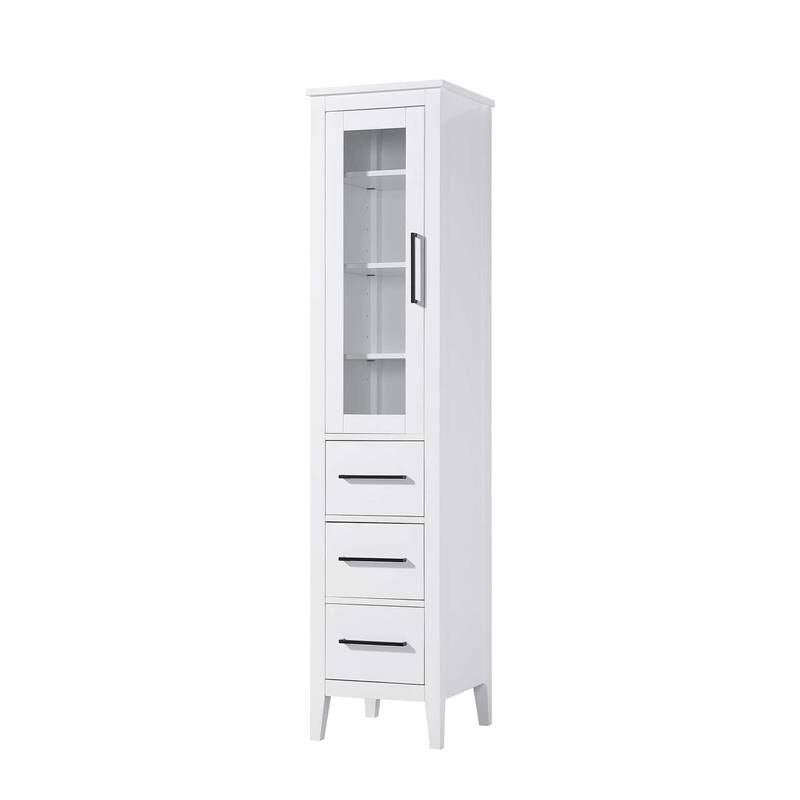 Laura 16-28 Inch Bath Storage Glass Cabinet