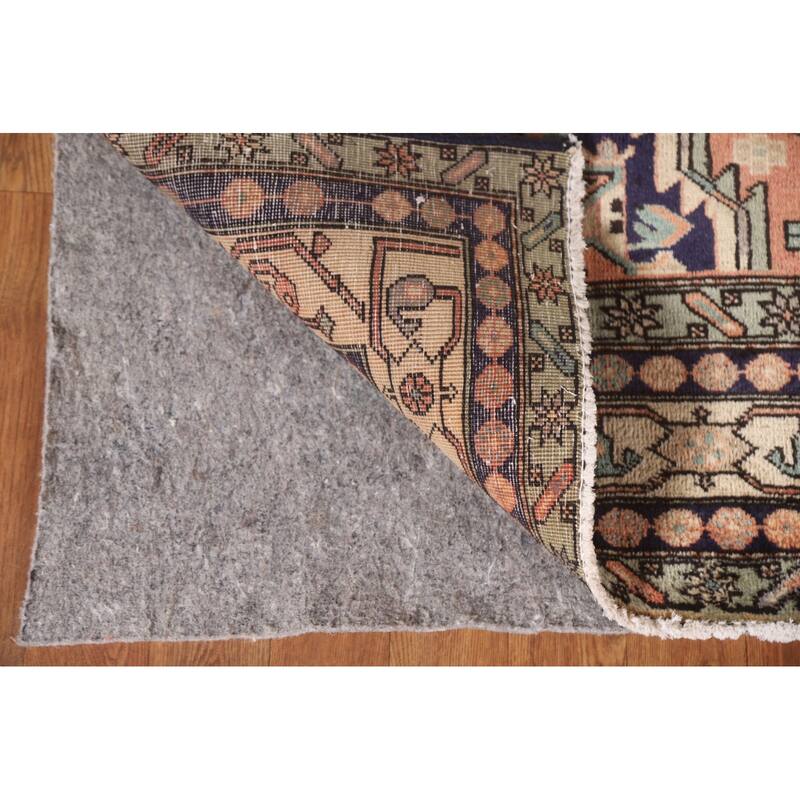 Geometric Ardebil Persian Vintage Area Rug Hand-knotted Wool Carpet - 4'9"x 10'0"