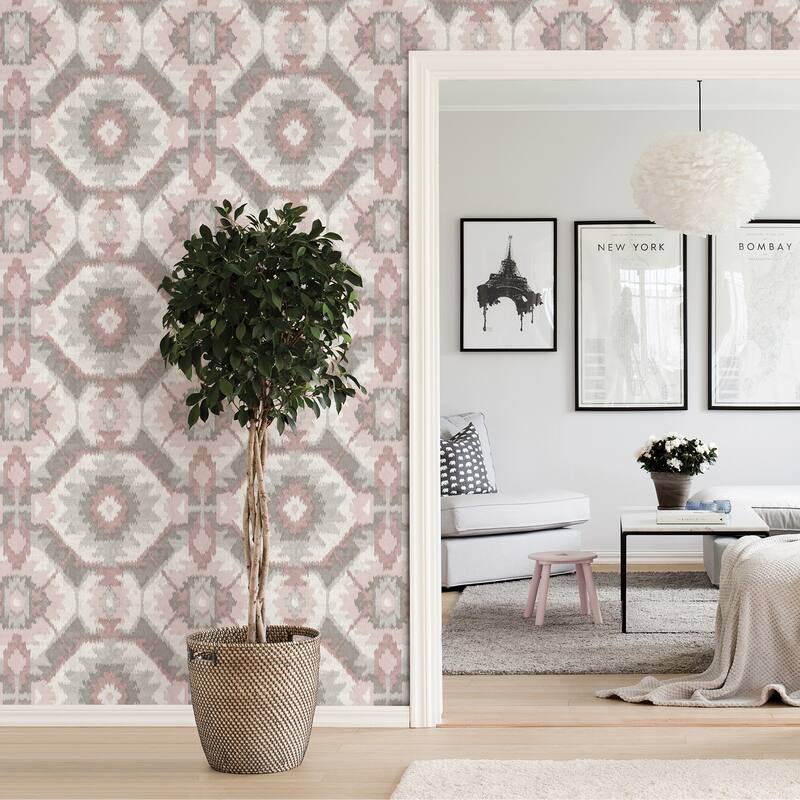 A-Street Prints Kazac Light Pink Pink Shibori Wallpaper