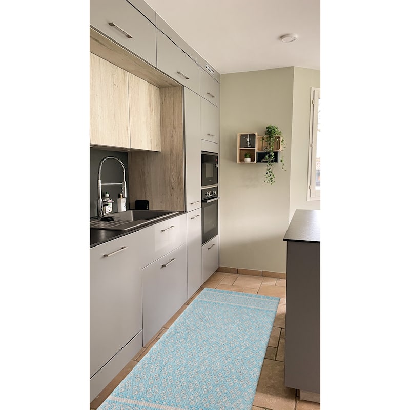 Premium Cotton Woven Anti-Fatigue Cushioned Kitchen Mat Runner Set Working Mat |18x30 | 18x48 Inches Comfort and Style