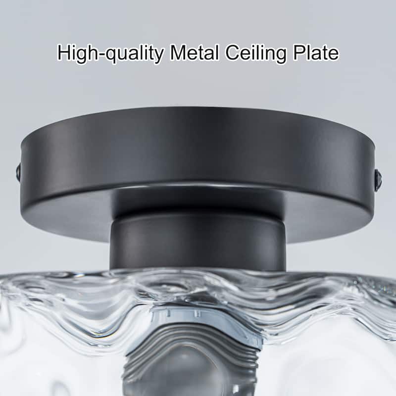Starsky Modern Round Clear Glass Semi-Flush Mount