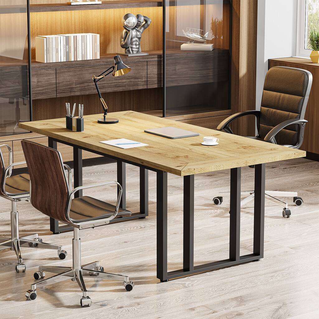 55 inch Office Desk Conference Room Desk Writing Desk Computer Desk for Home Office Meeting Room