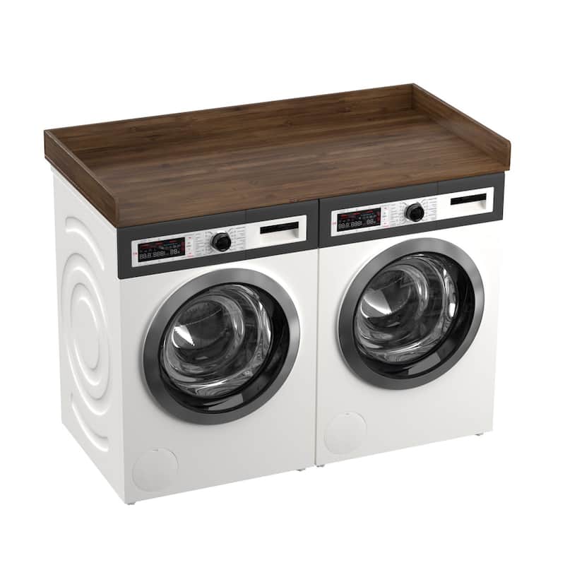 VEIKOUS Bamboo Washer Dryer Countertop, Laundry Room Organization Topper with Anti-Slip Design