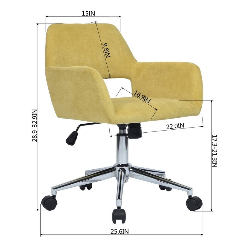 Homylin Modern Velvet Upholstered Task Chair with 360 Degree Swivel