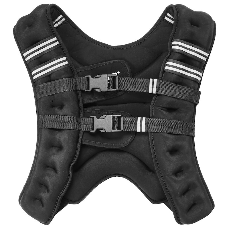 Black Neoprene Weighted Vest 30lbs with Pockets and Reflective Strips