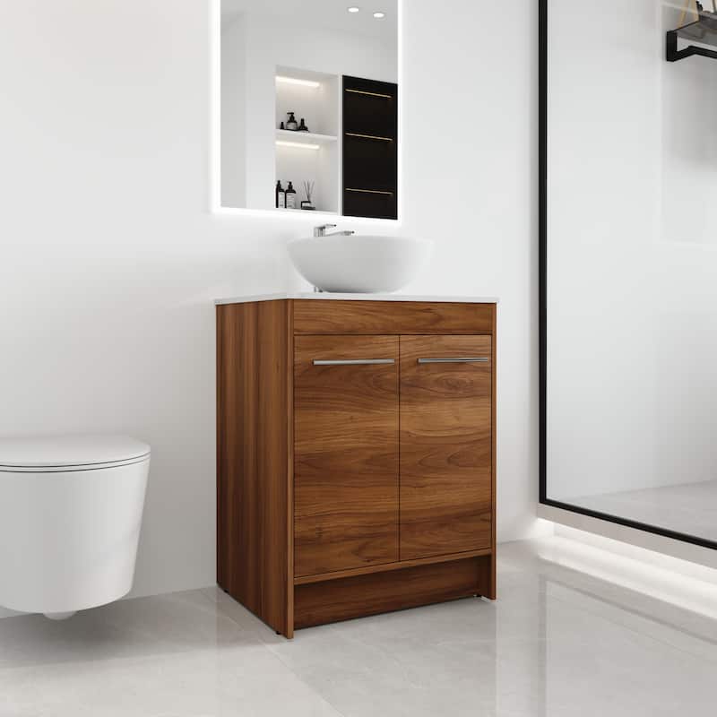 Malwee 24"/36"/48"/60" FreeStanding Bathroom Vanity, Floor Stand Bathroom Vanity with Ceramic Sink,Soft Close Door and Shelf