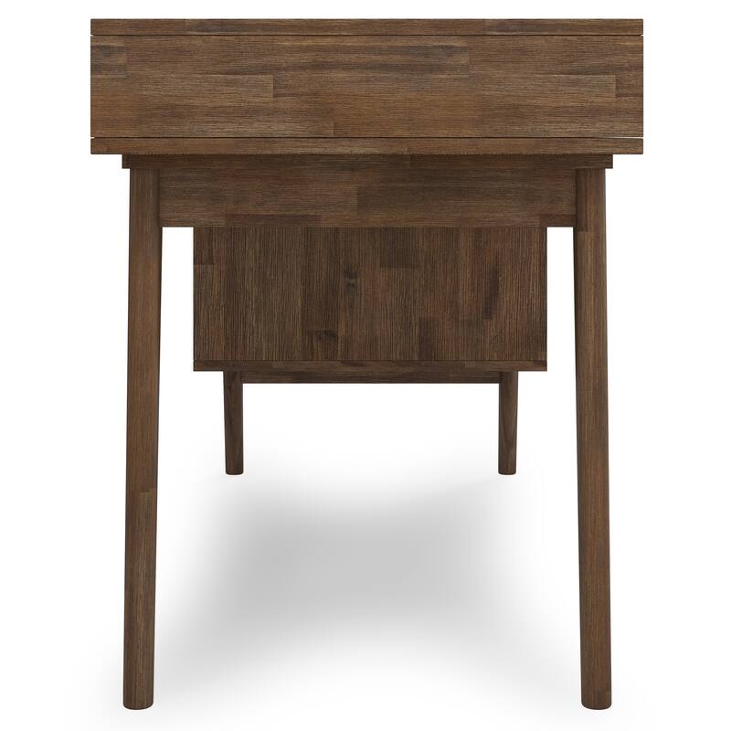 WYNDENHALL Wright SOLID WOOD Contemporary 60 inch Wide Desk with drawers in Rustic Natural Aged Brown