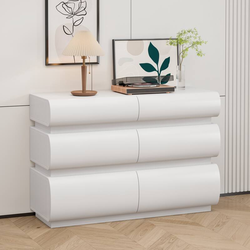 Modern Bedroom Dresser with Wide Storage Drawers, No Handle