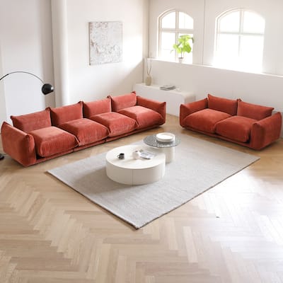 Sectional Sofa Set for Living Room,4 Seat Sofa and Loveseat