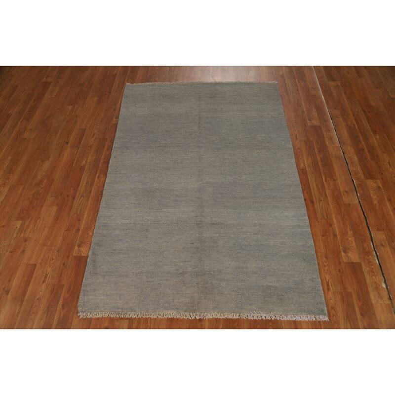 Hand Knotted Oriental 100% Wool Carpet Modern Modern Beige & Ivories Gabbeh Area Rug - 5' 9'' X 3' 8''