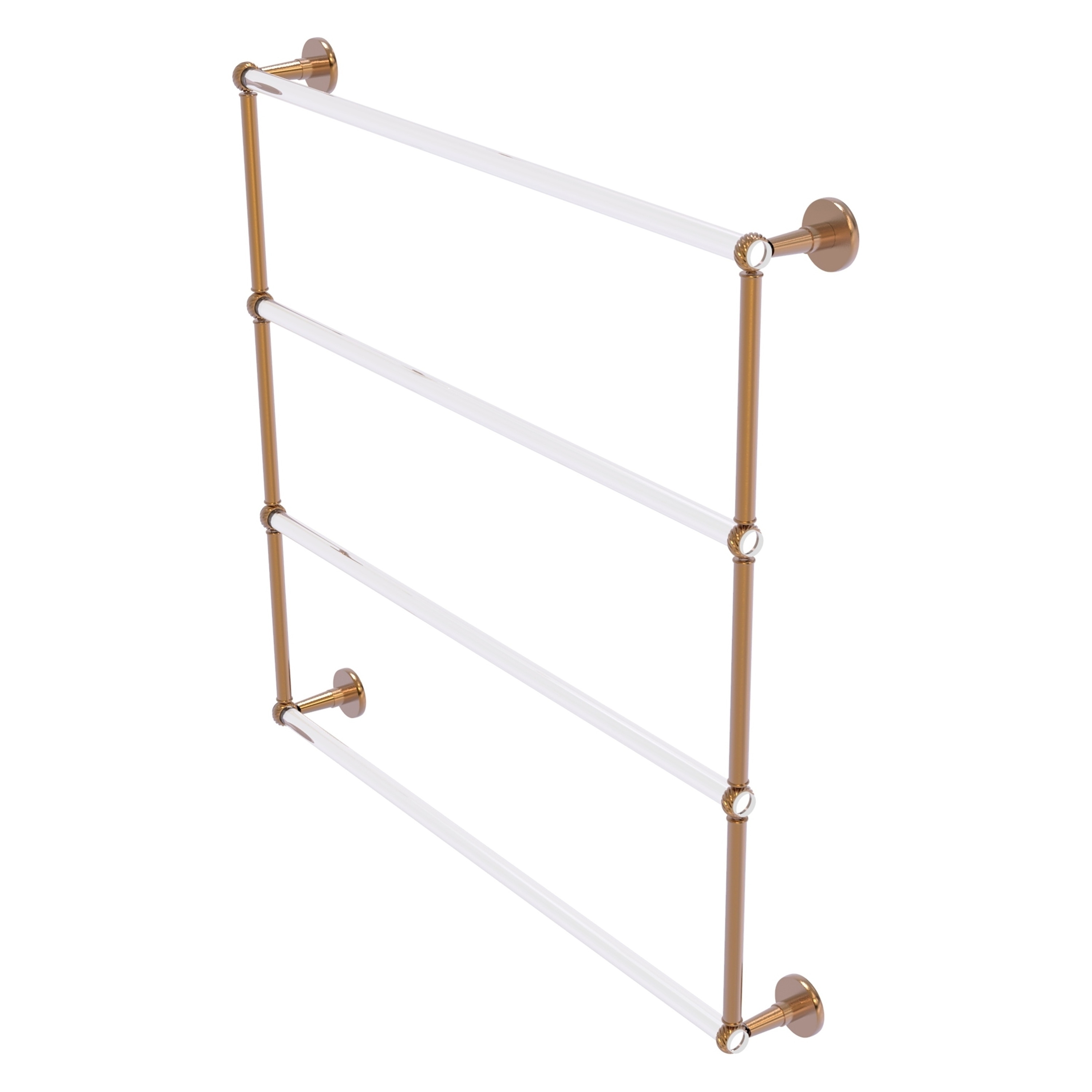 Allied Brass Clearview Collection 4 Tier 24 Inch Ladder Towel Bar with Twisted Accents
