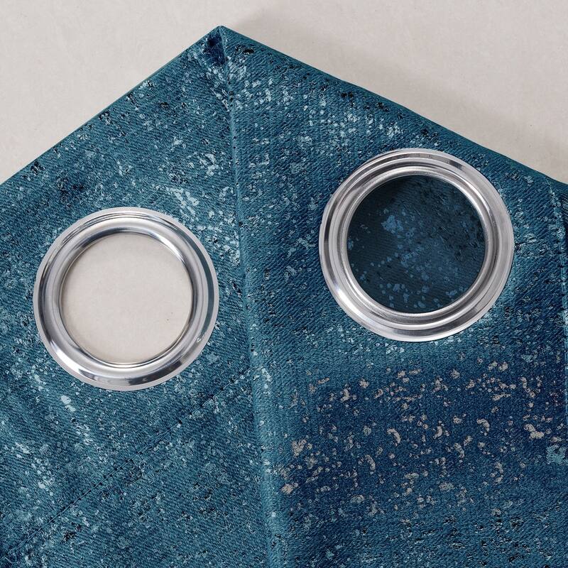 Dainty Home 2 Pack Artisinal 100% Blackout Grommet Curtain Panel Pair with 3D Lurex Texture