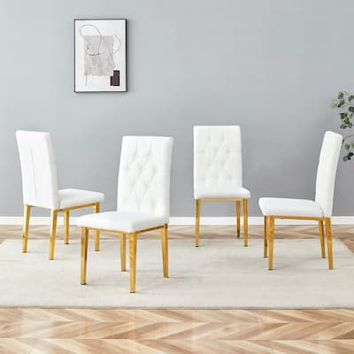4PCS Gold Metal Legs Dining Chairs