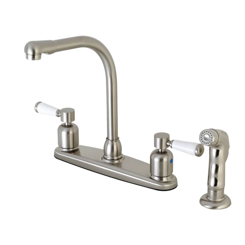 Kingston Brass Paris 1.8 GPM Standard Kitchen Faucet - Includes Side - Brushed Nickel