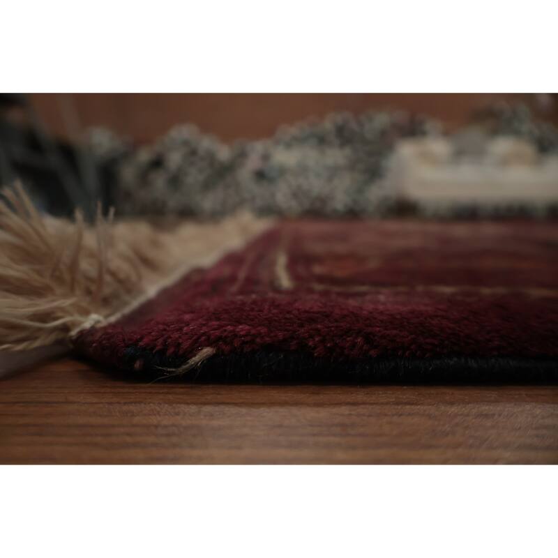 Hand Knotted Oriental 100% Wool Carpet Traditional All-Over Red Turkoman Area Rug - 11' 4'' X 7' 7''