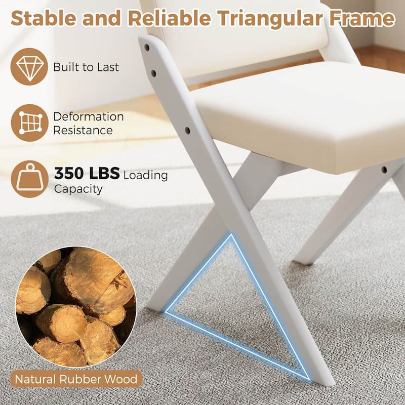 Costway Wooden Dining Chairs of 2/4 with Rubber Wood Frame Padded
