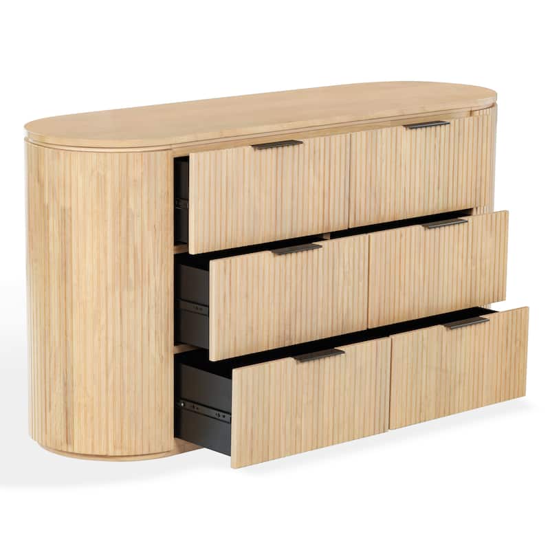 SAFAVIEH Couture Rikki Fluted 6-Drawer Wood Dresser