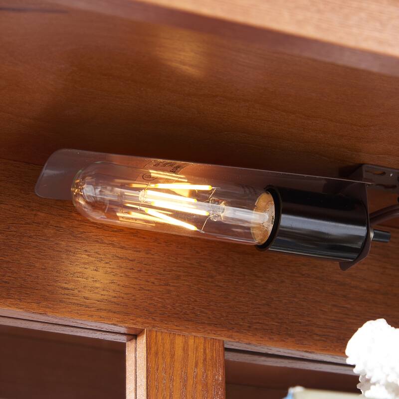 Elegant 2 Door Curio Cabinet Tempered Glass Mirrored Back Adjustable Shelves Lighted Oak