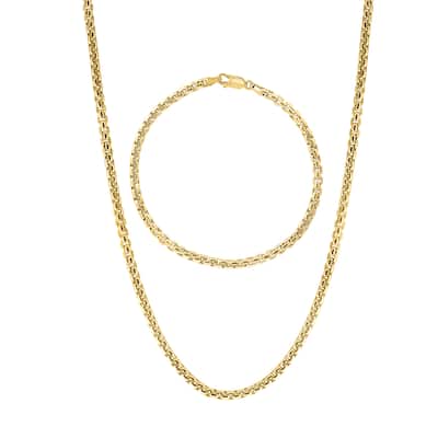 EFFY Men's Gold over Silver Chain Necklace & Bracelet Set