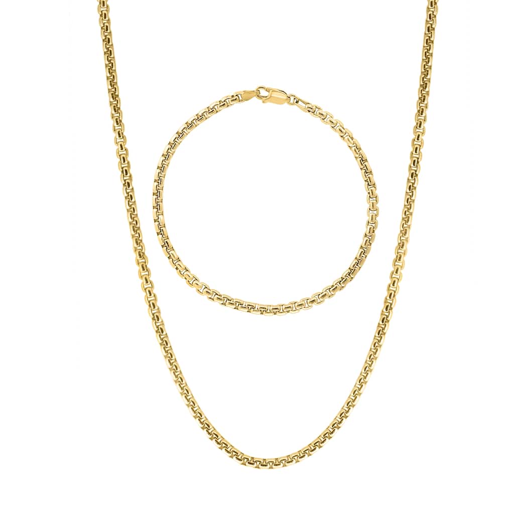 EFFY Men's Gold over Silver Chain Necklace & Bracelet Set