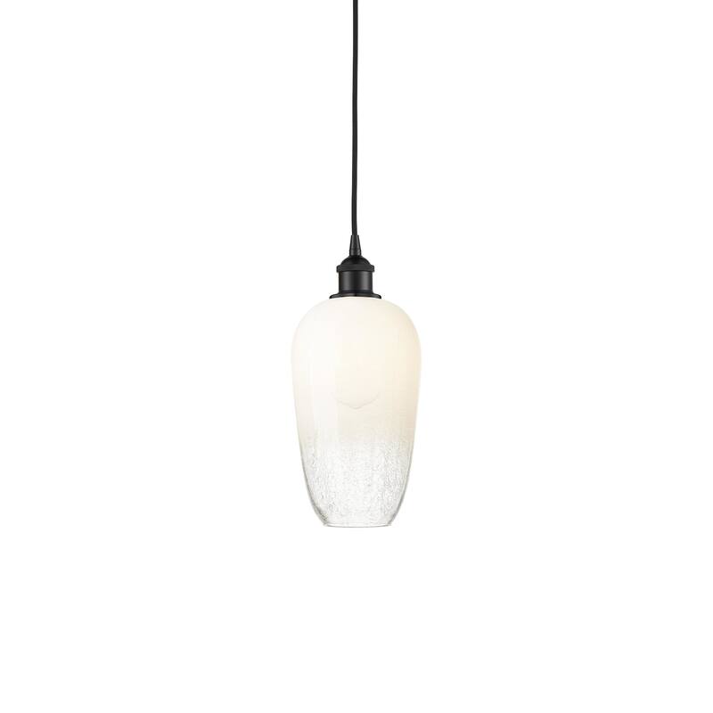 Innovations Lighting 616-1P-15-7 Brookhaven Flute Pendant Brookhaven - Matte Black / Opal