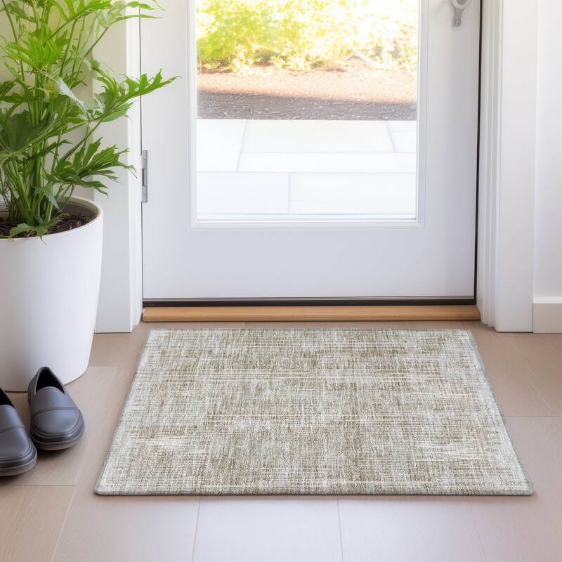Premium Washable Super Soft Transitional Stripes Mayfield Rug - Beige - 1' 8" x 2' 6" - Rectangle