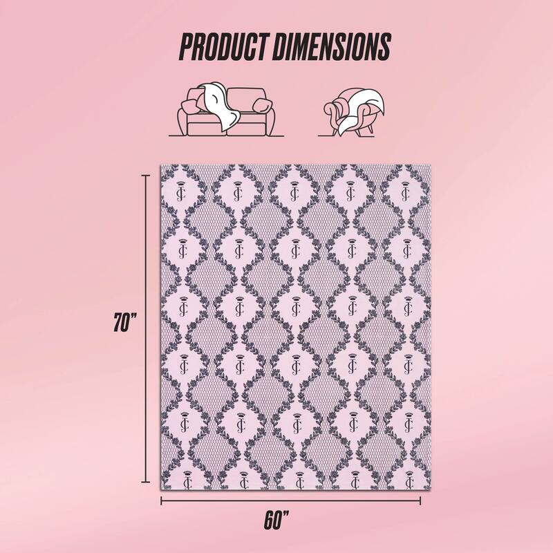 Juicy Couture 60"x70" Plush Throw Blankets