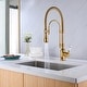 preview thumbnail 5 of 9, 3-Way Brushed Gold 360 Rotary Kitchen Spring-neck Faucet with Pull Down Sprayer