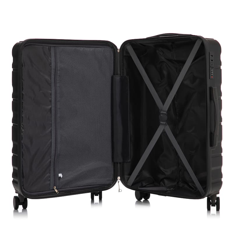 Lightweight Luggage with Spinner Wheels, 3 Piece Travel Suitcase ABS+PC Hardshell Luggage Set with Combination Lock, 20"/24"/28"