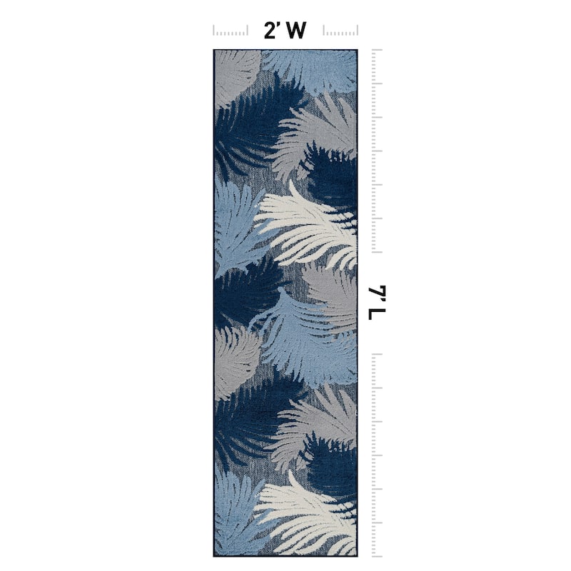 World Rug Gallery Tropical Floral Indoor/Outdoor Area Rug