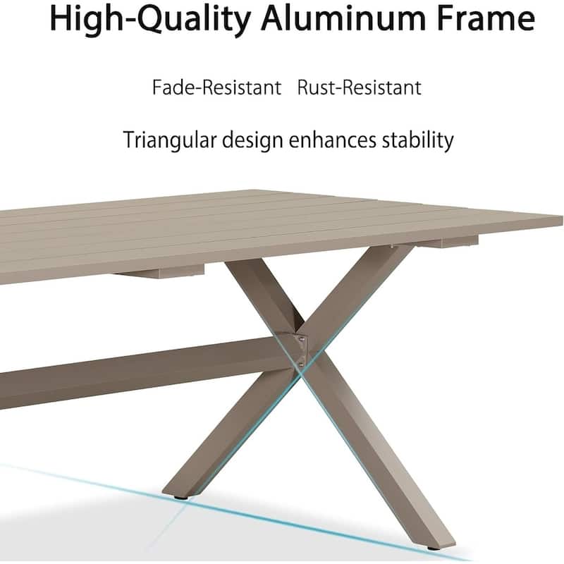 PURPLE LEAF Outdoor Lightweight Aluminum Patio Dining Tables-1 Table